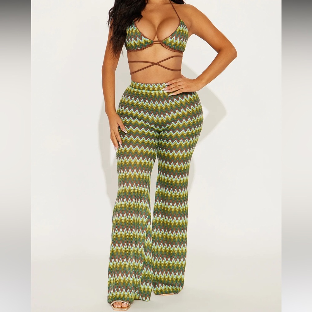 NEW FashionNova Crochet Pant Set